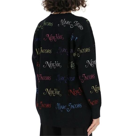 Marc Jacobs x New York Magazine Sweater Size XS Black Rainbow Metallic Wool RARE - Picture 4 of 14